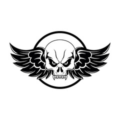 Skull and Wings design