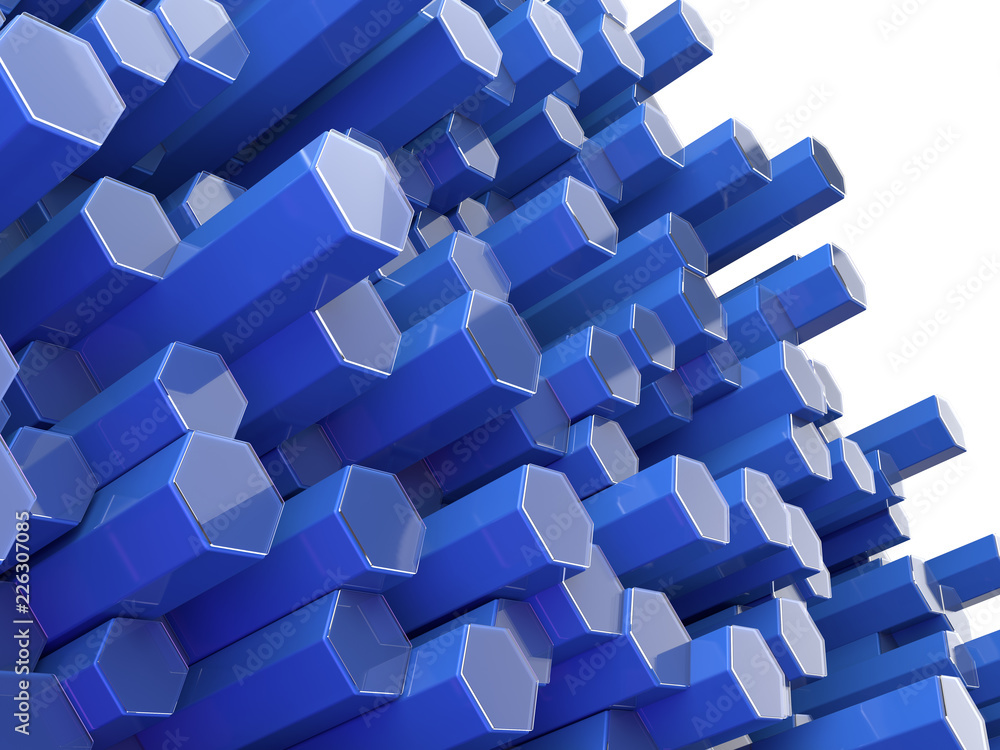 Aufkleber abstract technological hexagonal background. 3d render