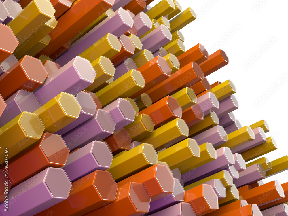 Aufkleber abstract technological hexagonal background. 3d render