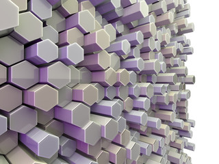 Abstract technological hexagonal background. 3D render