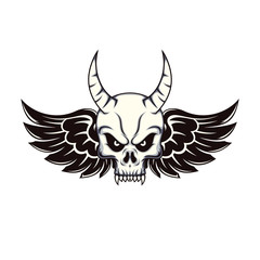 Skull and Wings design