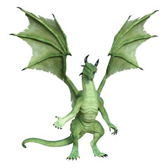 Obraz premium 3D renderowania Bajkowy smok na białym tle