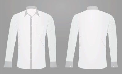 White long sleeved shirt. vector illustration