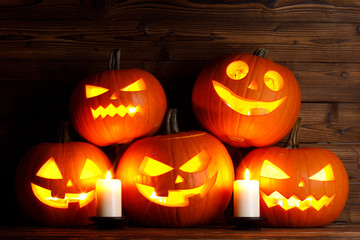 Halloween pumpkin and candles