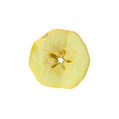 the cut apple in half, slice