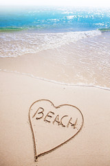 Heart drawing on beach