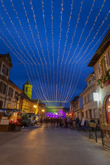 Fototapeta premium Promenade dans les rues de Rosheim la nuit