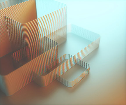 Abstract 3d patterns, illustration