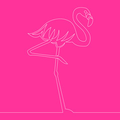 Flamingo in one line Stylish decorative Vector