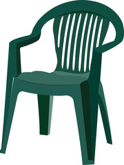 sedia di plastica verde per esterno e da giardino