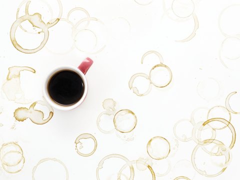 Coffee cup and stains
