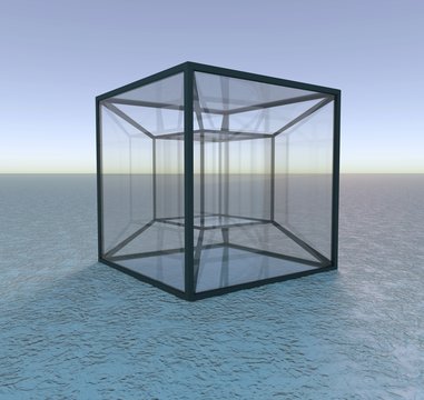 Model of a tesseract, illustration