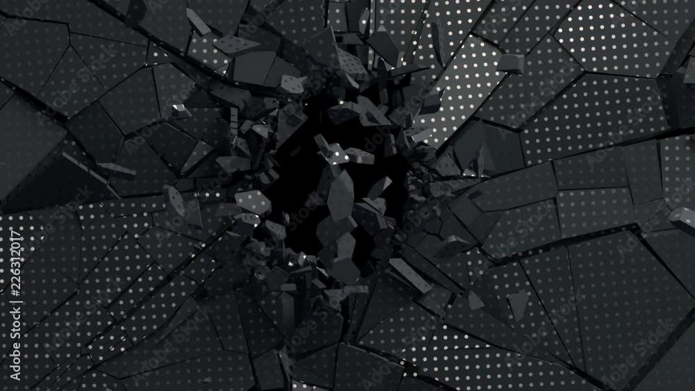 Poster abstract 3d rendering of cracked surface. modern animated cgi background design with broken shape. w
