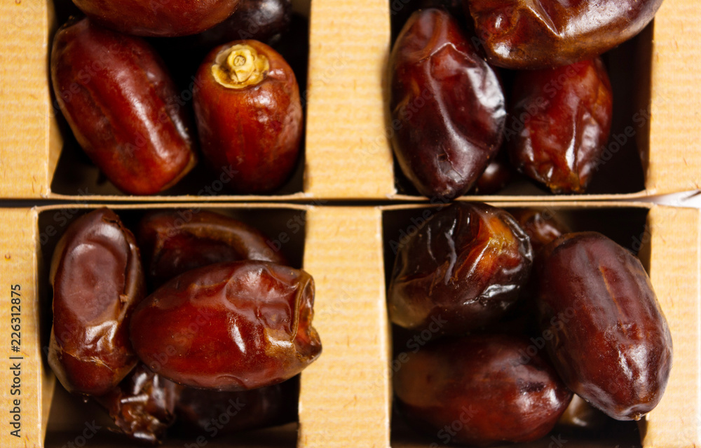 Poster fresh dates fruit dates in a box