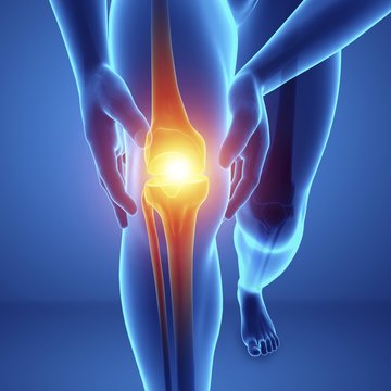 Man with knee pain, illustration