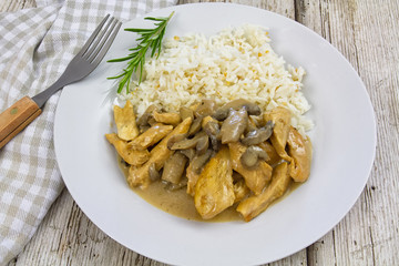 chicken and mushrooms