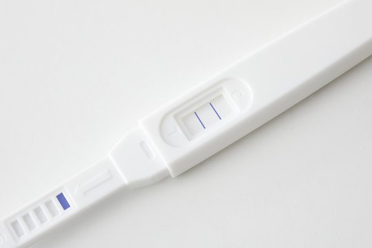 Pregnancy test showing positive result
