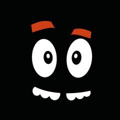 cartoon monster in the dark. vector illustration