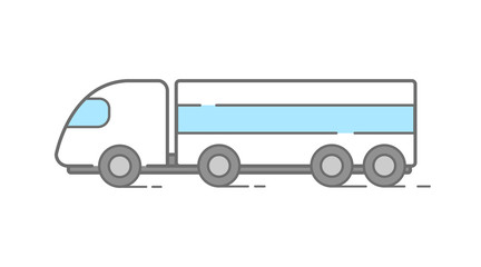 Linear truck isolated on white background. Vecror illustration eps 10.