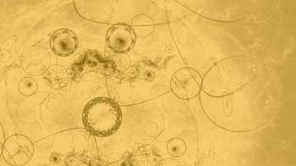Amorphe Ringe und Formen - Monochromer Hintergrund - Gelbtöne