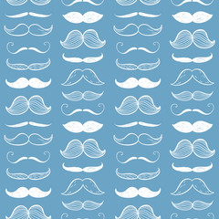 Happy Father's Day fashion seamless pattern. Vector mustache background.