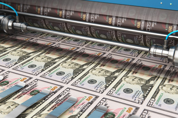 Printing 50 US dollar USD money banknotes