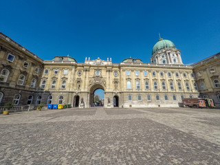 Fototapeta na wymiar City palace with huge courtyard in Budapest