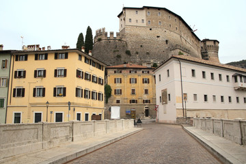 Fototapeta na wymiar Medieval city and fortress of Rovereto in Italy 