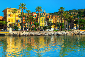 Santa Margherita Ligure cityscape with colorful buildings, Liguria, Italy