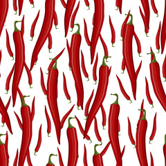 Red hot chili pepper seamless pattern
