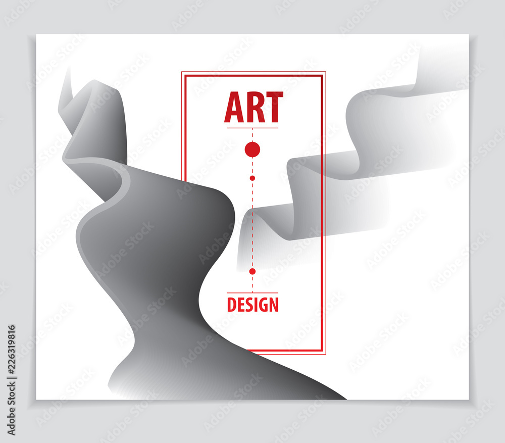 Poster vector of modern abstract shape, 3d shape gradient. 3d flower shape, vector abstract art. perfect fo
