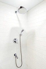 shower, faucet in the bathroom