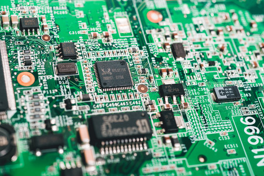 Computer circuit board. High technology. Electric circuit. Motherboard. Laptop motherboard