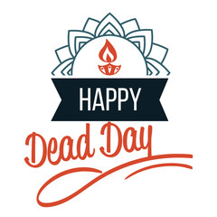 Happy day of dead flat logo sign