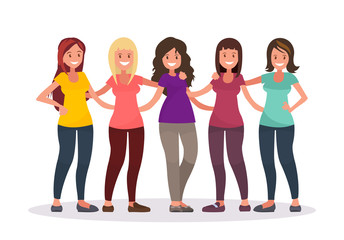 Fototapeta premium Female friendship. Group of women are hugging.