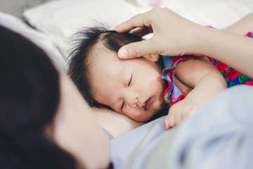 Baby Girl sleep with Aunty at home