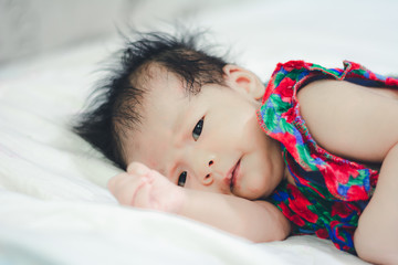 Baby Girl sleep with Aunty at home