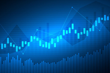 Business candle stick graph chart of stock market investment trading. Trend of graph. Vector illustration