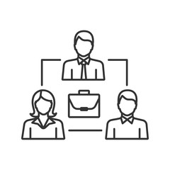 Staff interaction linear icon