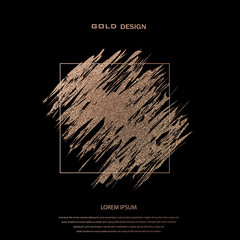 Gold Abstract Halftone Circle Frame Logo, vector illustration