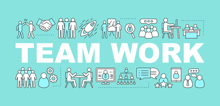 Teamwork word concepts banner. HR management