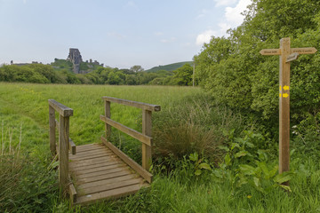 Fototapeta na wymiar landscape near Corfe Castle, Dorset, England