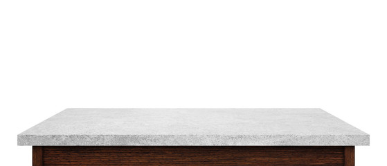 Stone table top isolated on white background. Used for display or montage your products.