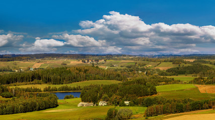 Fototapeta na wymiar Suwalski Park Krajobrazowy -widok z Cisowej Góry