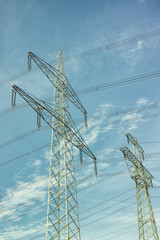 electric high voltage power post mannheim sky cloud
