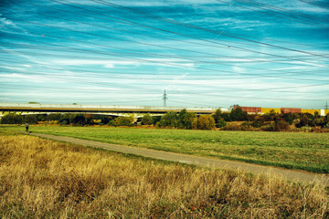 Mannheim Meadow river neckar outdoor sport neckar tree sky cloudy outdoor agriculture