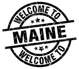 welcome to Maine black stamp