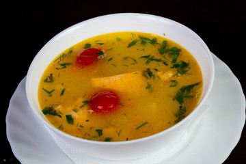 Fish soup with salmon