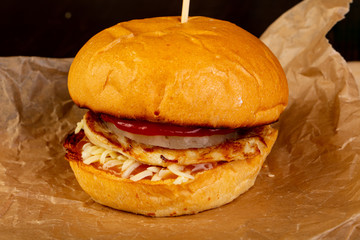 Tasty homemade burger