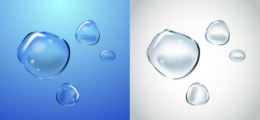 Vector Soap Water Bubbles Set. Transparent Isolated Realistic Design Elements. Can be used with any Background.